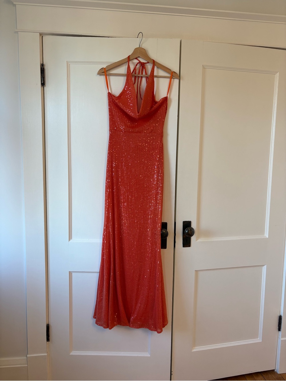 Alamour The Label Stella Sequin Cowl Halter Maxi Dress